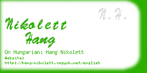 nikolett hang business card